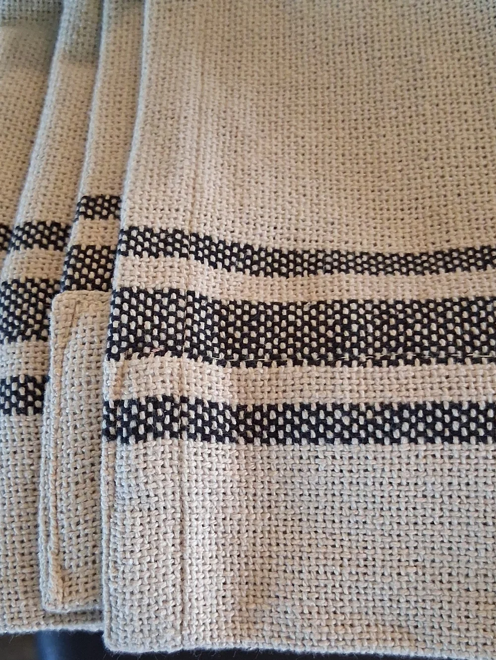 Set Of‎ 3 farmhouse style grain sack look Valances 70